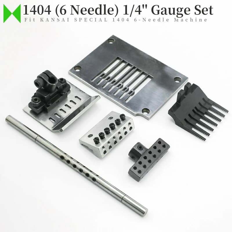 Set di calibri 1404 6N 1/4'' (6,4 mm) per macchina da cucire multi-ago KANSAI SPECIAL adatta a sei aghi