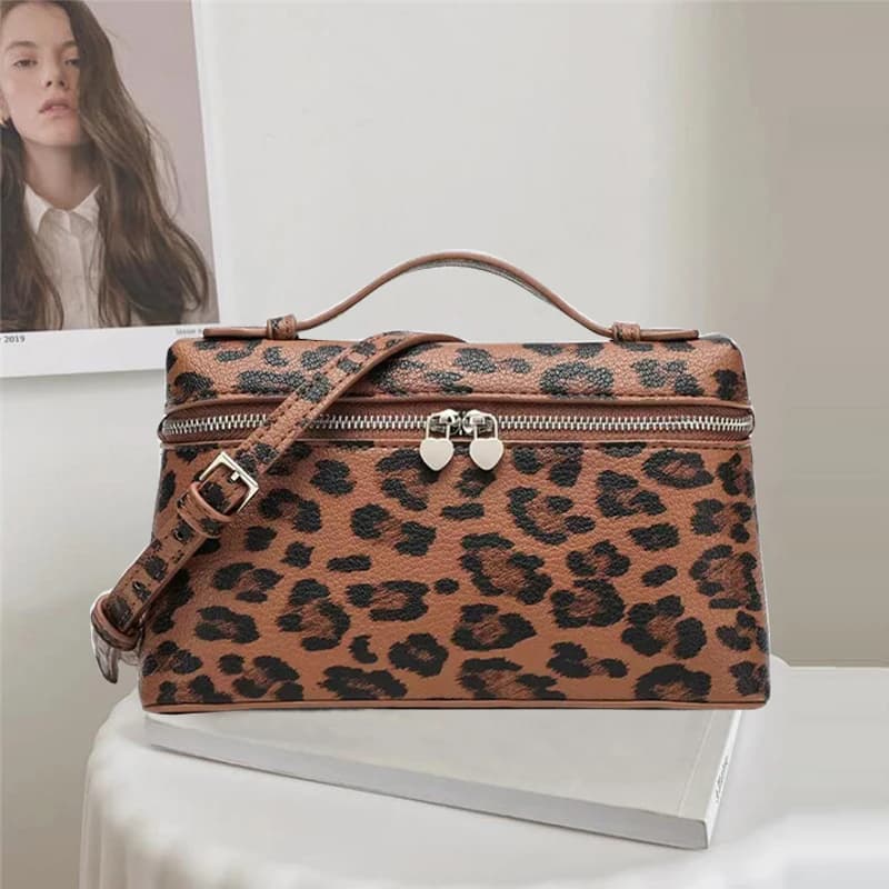 New Fashionable High-end Leopard Print Boston Bags Showing Luxury Women's Single Shoulder Bag Elegant lady Handbags bolso mujer