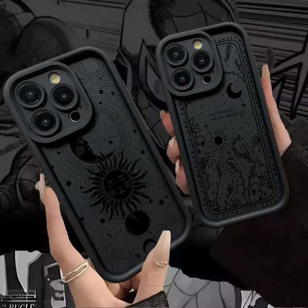 Streghe Luna Stella Tarocchi Mistero Totem Cassa Del Telefono Del Silicone Per iPhone 17 Air 17 16 15 14 13 12 11 Plus Pro Max Copertura Antiurto