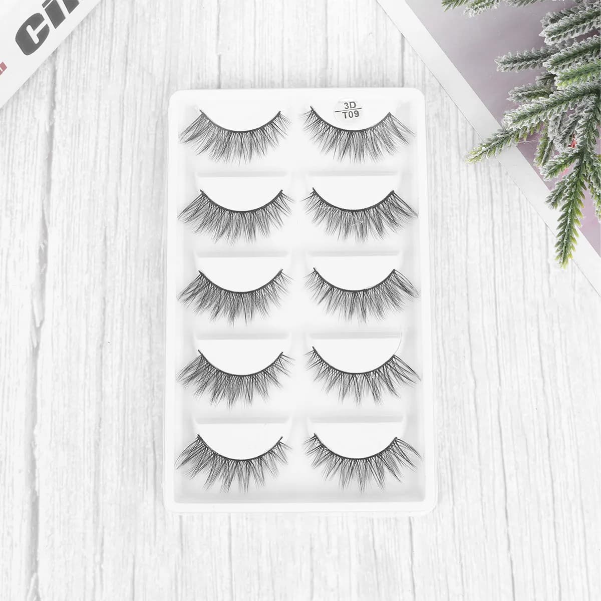 Finte Natural Premium Fiber Ultra Slim Mirrors for Daily Use and Evenings, Professional Makeup, Fined Langs