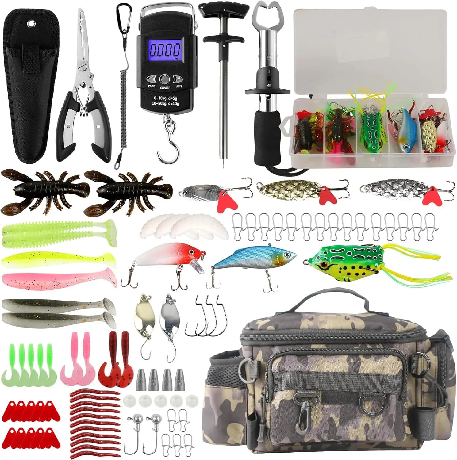 113 pieces of fishing gear with bag, pliers, ami extractor, fish pliers, baits, toolbox, for Moscow Ice Fishing Accessories Set
