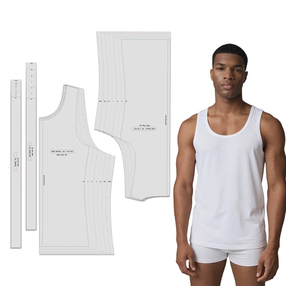 Modelli di cucito per gilet sportivo da uomo in 7 taglie (XS-XXXL), kit da cucito per principianti per abbigliamento da uomo