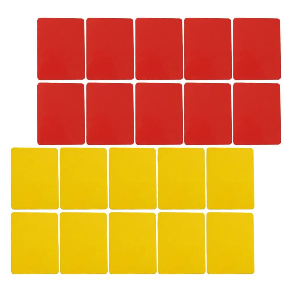 20 Pezzi Cartellini Arbitro in PVC Rossi e Gialli per Calcio, Pallavolo, Portatili e Resistenti all'Usura, Cartellini da Partita Professionali Standard