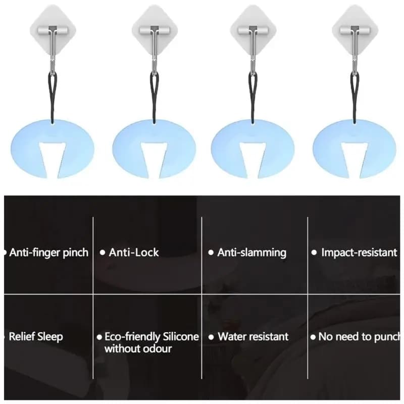 R9UF Noiseless Baby Door Stoppers with Flexible TPU Material Stops Slamming & Protects Little Fingers Simple Installs for Home