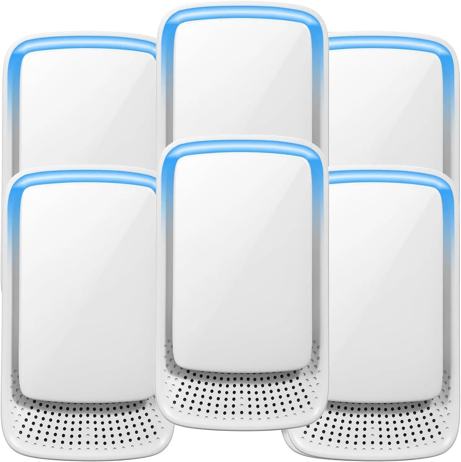 Purificatore d'aria plug-in aggiornato con generatore di ioni negativi per polvere, odori, fumo - Confezione da 6