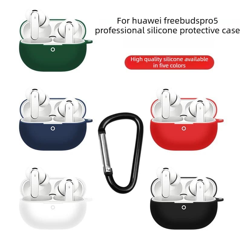 Custodia Protettiva in Silicone Antiurto per Auricolari Wireless Huawei FreeBuds Pro 5, Guscio di Ricarica Antipolvere a Copertura Totale