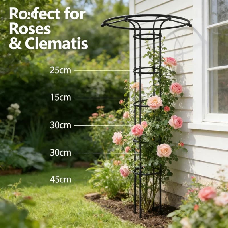 Umbrella Shaped Mushroom Head Plant Trellis Climbing Support for Rose Clematis Vine Potted Flowers Garden Yard Outdoor Decor