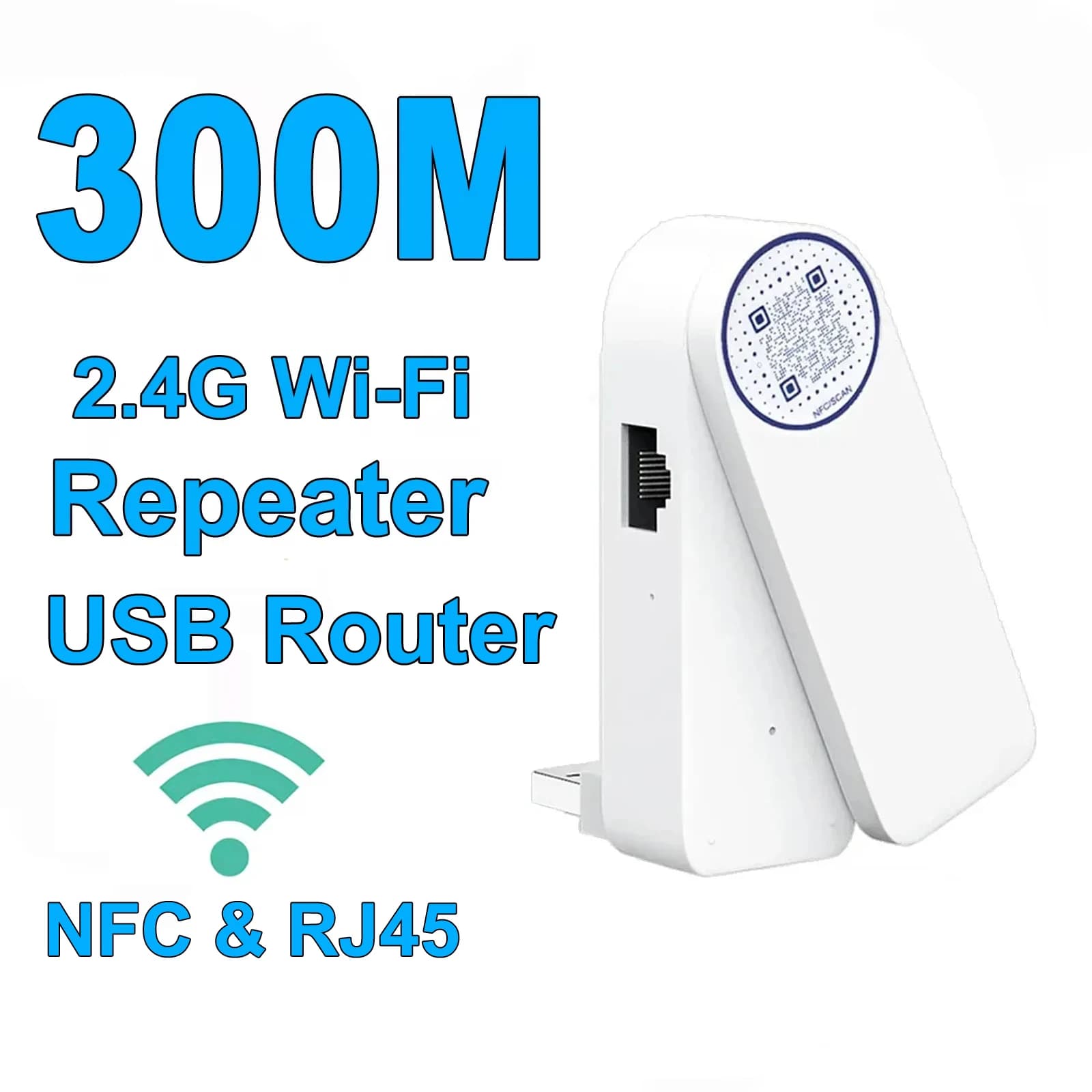 Ripetitore WIFI wireless USB 300Mbps NFC WiFi Range Extender Amplificatore di segnale Wi-Fi Scheda di rete RJ45 per PC Home Office