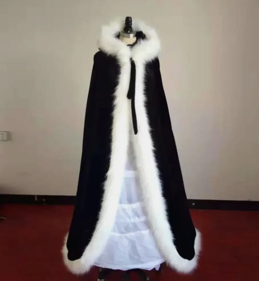 2026 New Winter Artificial Fur Cloak Wedding Party Hooded Bride Jacket/Shawl Wedding Accessories