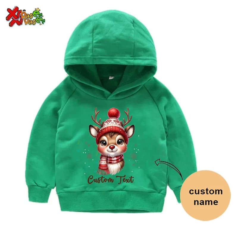 Felpe con cappuccio di buon Natale Felpe per ragazze Vestiti Pullover Felpa per ragazza Maglioni per neonate per bambini Pullover con cappuccio per bambini