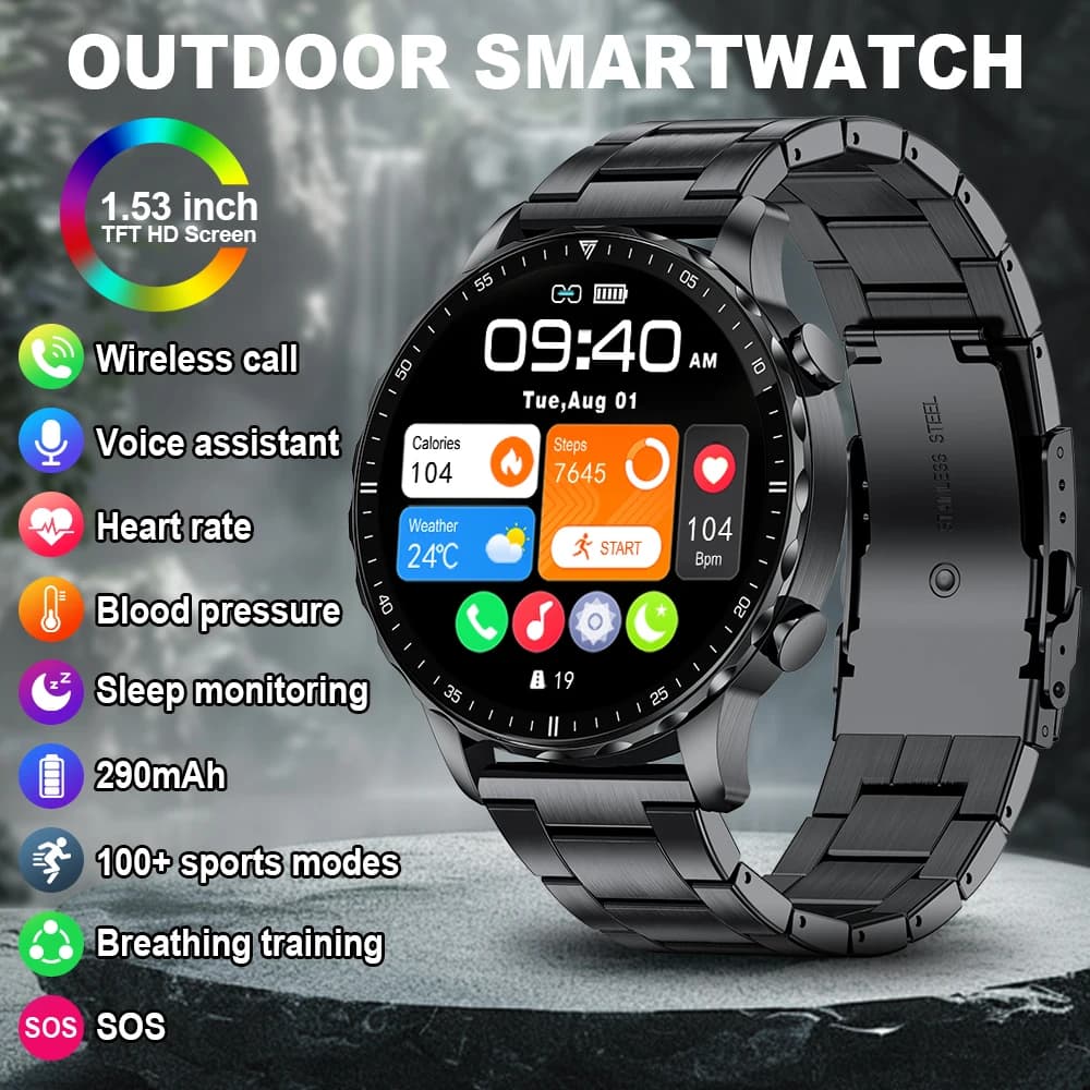 LIGE Smartwatch for Men Sleep Heart Rate Monitor Outdoor Sports Bracelet Fitness Tracker Reminder Push Smart Ring Women's Watch