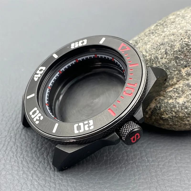 Black Mod NH35 Case 44mm Samurai SRPE Watch Case for NH35 NH36 4R Japan Automatic Movement 28.5mm Dial Men Diving Watch Case