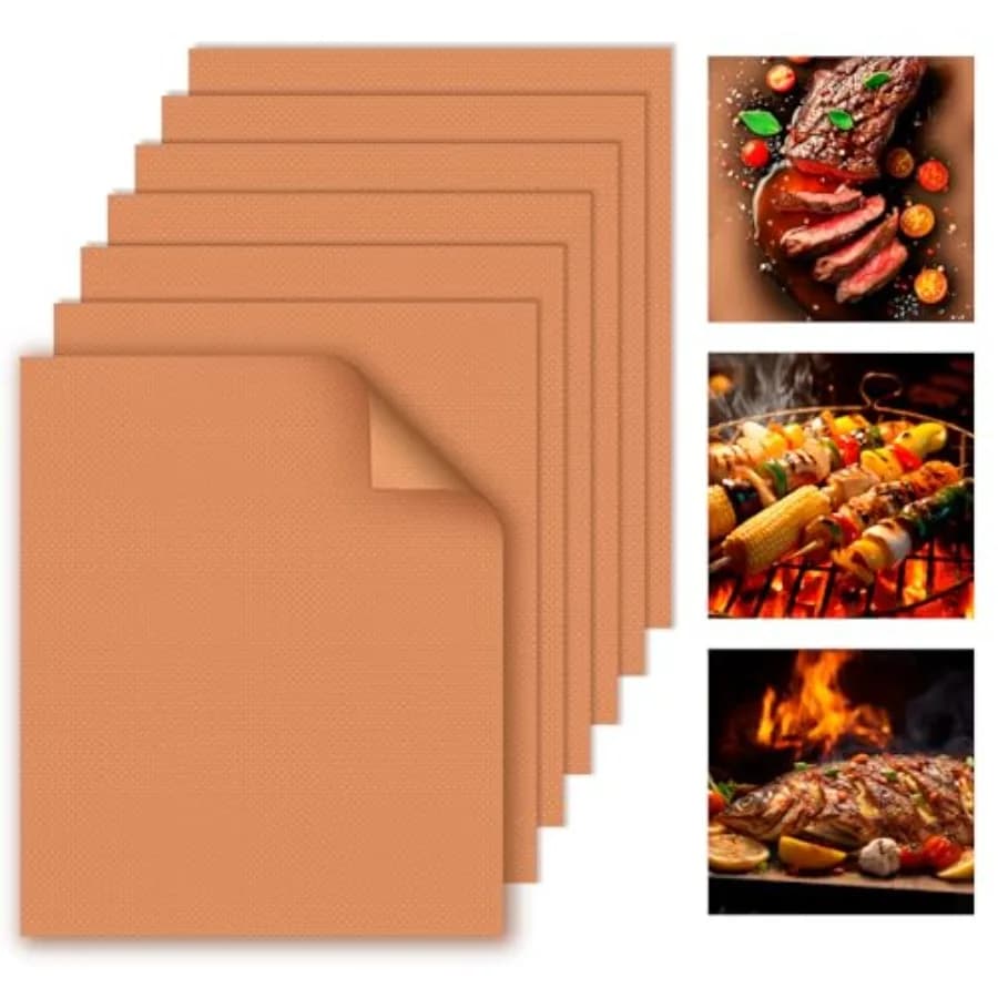 Grill Mats for Outdoor Grill, Grill Mat, 100% Non-Stick PFOA Free 15.75 x 13", Heavy Duty, Reusable and Easy to Clean - Gas Cha