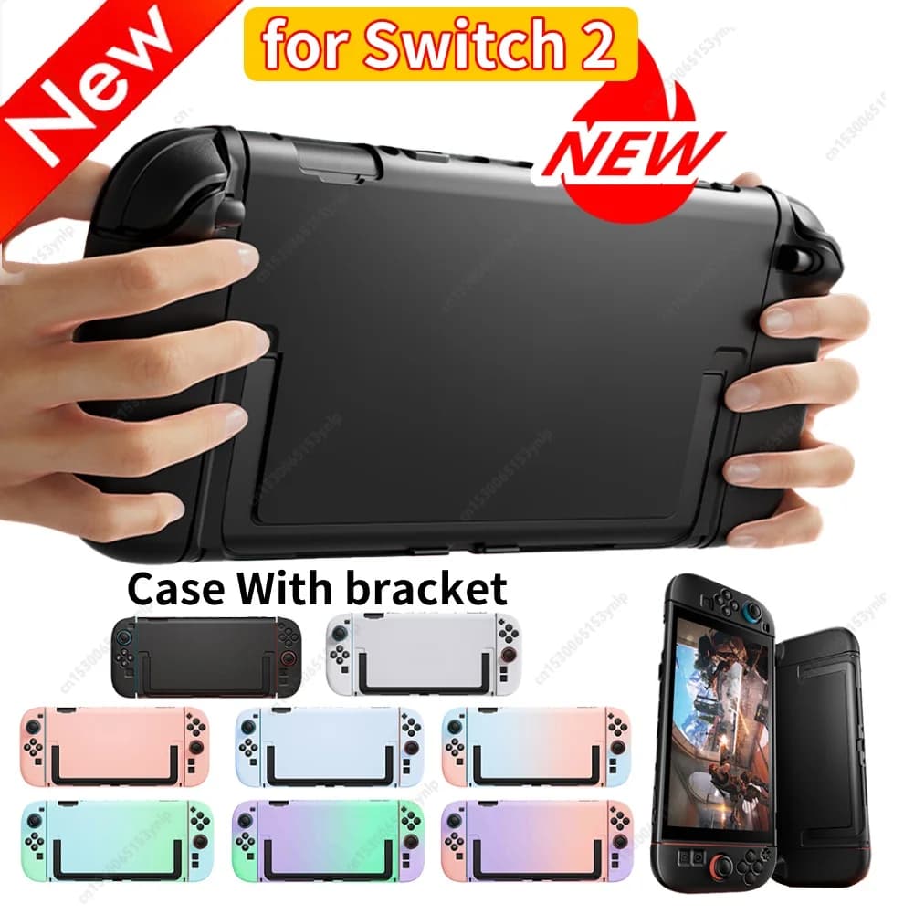 Nuova custodia in silicone portatile con supporto Custodia protettiva Manicotto Maniglia Grip Cover Guscio protettivo per Switch 2 Accessori di gioco