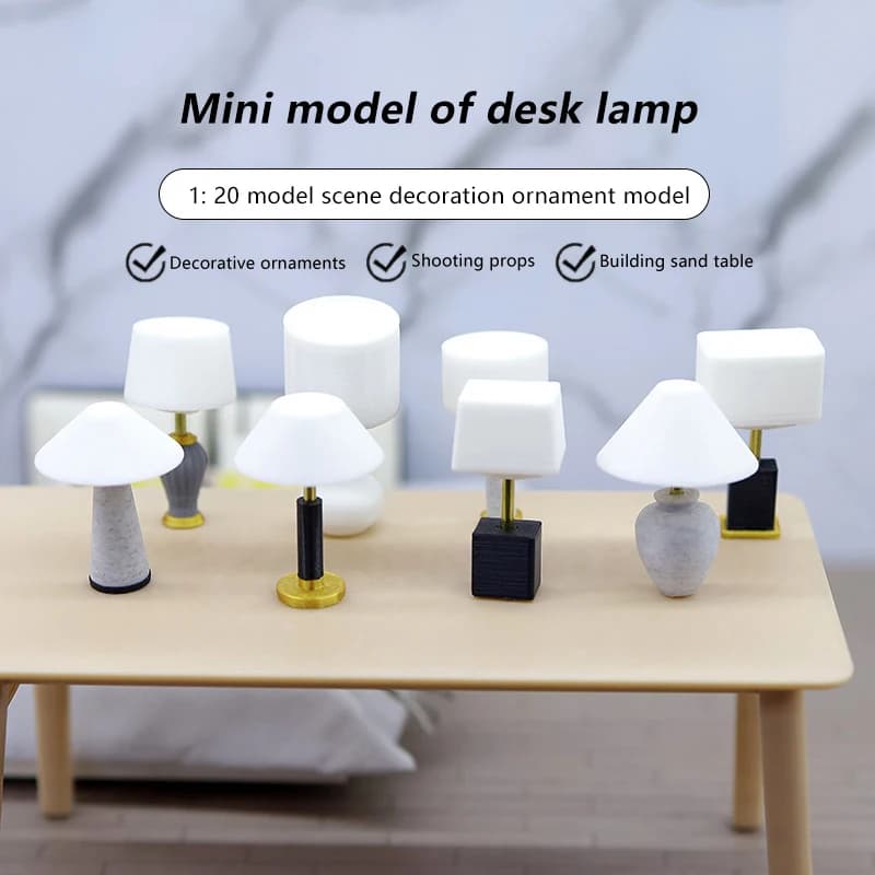 1 pezzo per bambini regalo per bambini giocattolo 1:20 casa delle bambole mini mobili lampada da tavolo da scrivania in miniatura modello casa delle bambole accessori fai da te