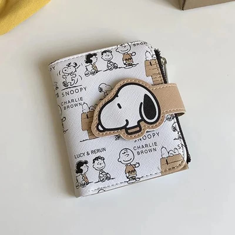 Portafoglio Corto Snoopy Anime Cartoon, Porta Monete di Alta Qualità, Carino con Cerniera, Porta Carte Studente, Borsa Multi-Scomparto, Regalo di Compleanno per Donna e Uomo