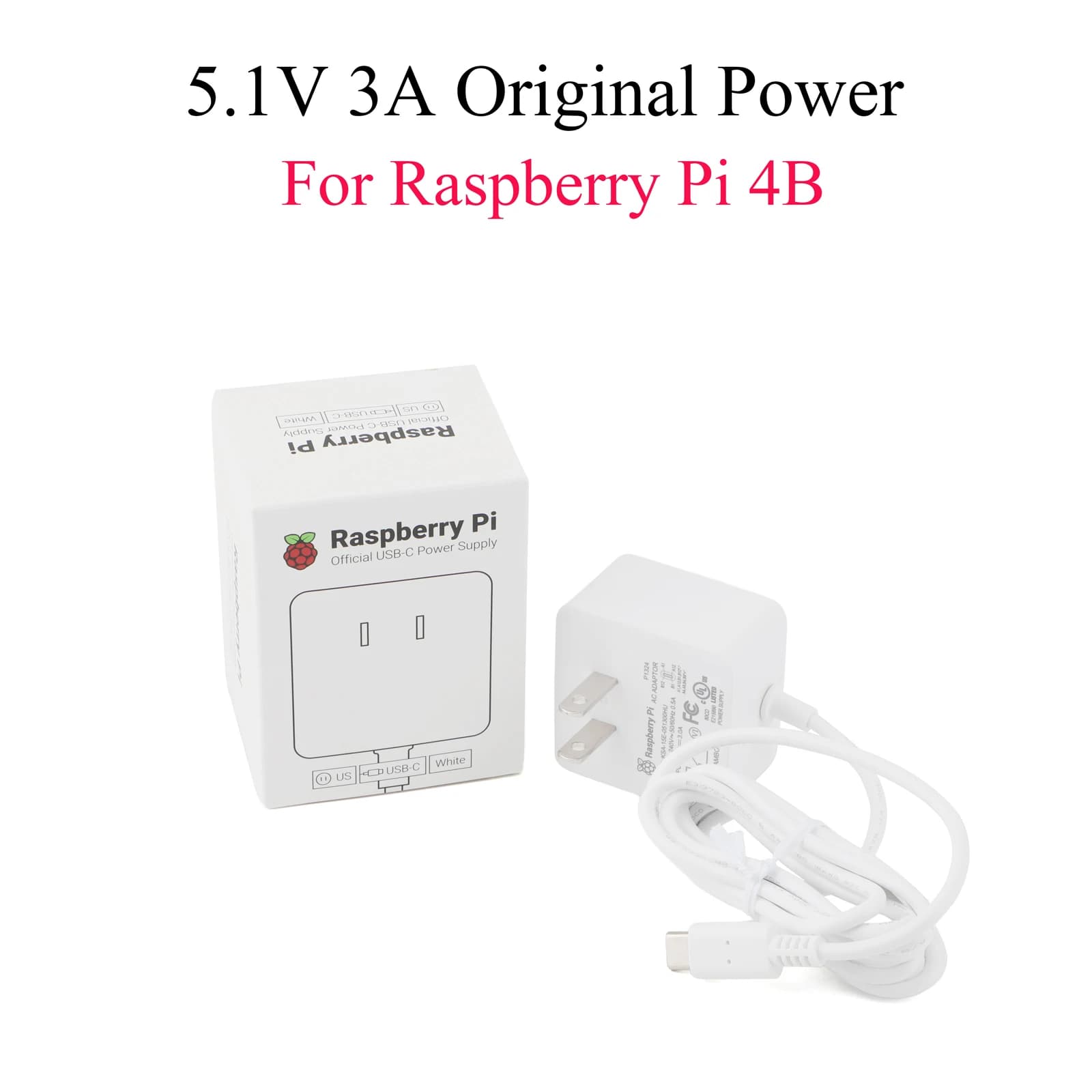 Original power adapter Raspberry PI 4 model B 5.1V 3A Plug USB Charger Type C PSU Power Adapter for Raspberry Pi 4B
