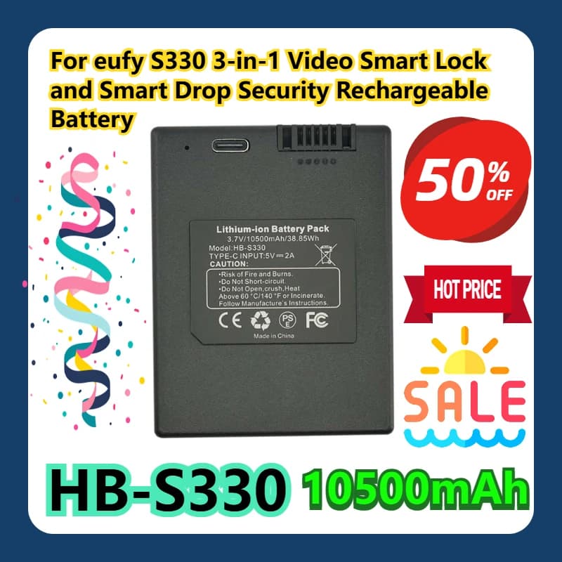 Per eufy S330 Smart Lock video 3 in 1 e batteria ricaricabile di sicurezza Smart Drop da 10500 mAh