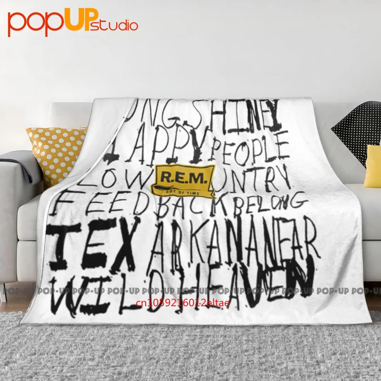 REFE M Out Of Time 1991 Backprint Coperta ultra morbida vintage Trapunta Copridivano invernale Copriletto