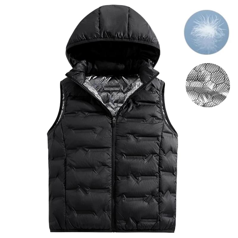 Uomo inverno nuovo piumino con cappuccio uomo caldo antivento ultraleggero gilet senza maniche cappello staccabile gilet impermeabile gilet di marca uomo