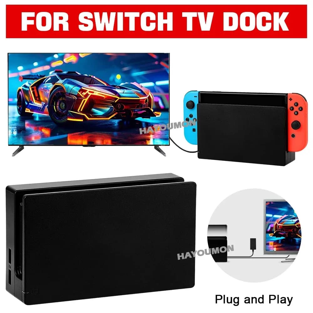 Dock di ricarica per Switch compatibile HDMI, stazione di ricarica per TV, supporto dock per NS Switch, alimentatore CA, accessori.