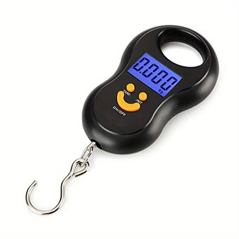 Bilancia digitale sospesa LCD da 110 libbre/50 kg con retroilluminazione - Bilancia portatile per bagagli da pesca, dimensioni tascabili, precisione da 0,35 once/10 g