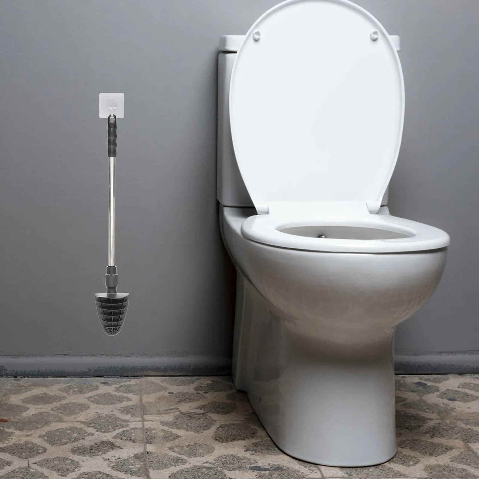 Spazzola per WC in Silicone, Spazzola per Pulizia Bagno, Strumento Compatto per Piccoli Spazi, Ideale per Camper e Roulotte