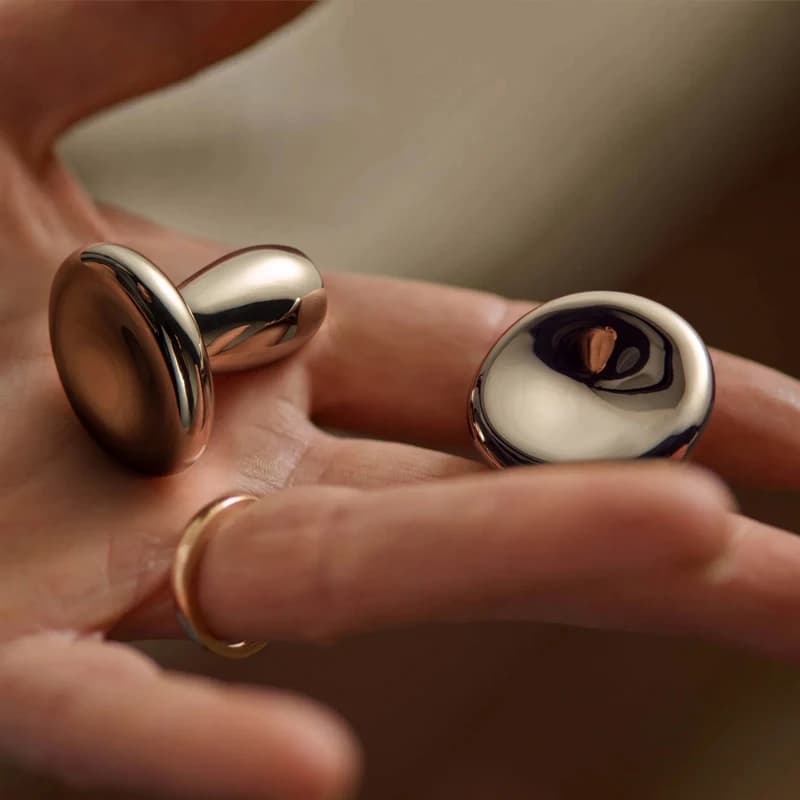 Goo-Ki Maniglie per mobili moderne in ottone massiccio Maniglie per porte per mobili in argento titanio Maniglie per armadi Maniglie per cassetti per armadietti da cucina