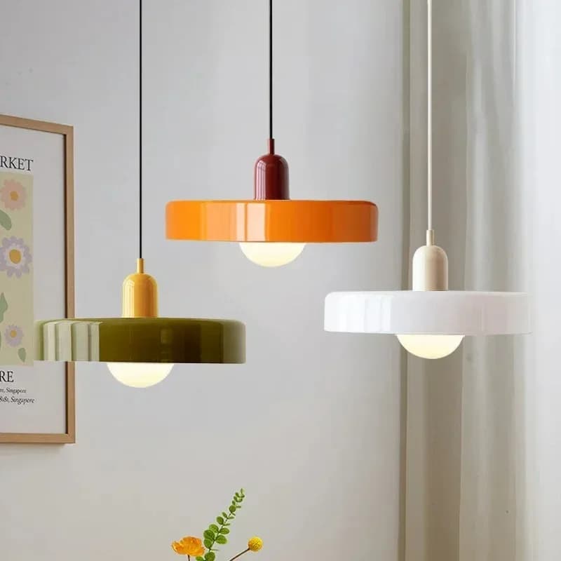 Lampade a sospensione in vetro retrò nordico da 35 cm Lampadario a LED E27 per interni Soggiorno Sala da pranzo Camera da letto Cucina Luci decorative Grandi