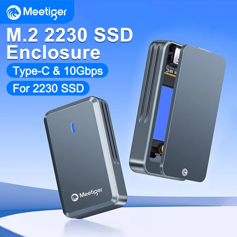 Meetiger Storage Box 2230 M.2 NVMe SSD Custodia 10Gbps Tipo C Disco rigido esterno Adattatore SSD M.2 per accessori per computer