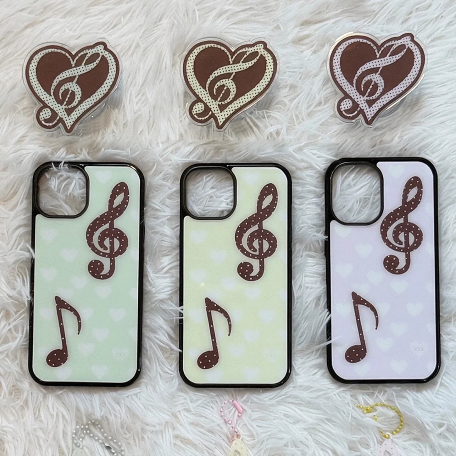 Korean Ins Chocolate Polka Dot MusicalNotes Phone Case For iPhone 18 17 16 15 14 13 12 11 Pro MAX Plus 17air Glass Bumper Cover