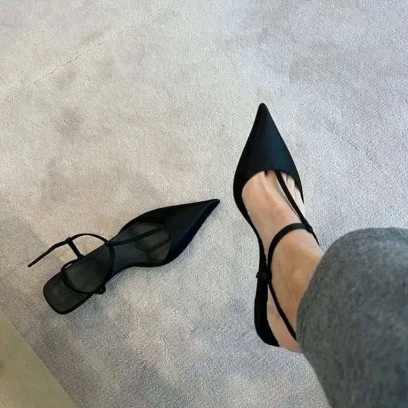 Women's Shoes Sexy Women's Sandals With Pointed Toe Comfortable Low Heel Fashion Sandals Simple and Versatile Large Size