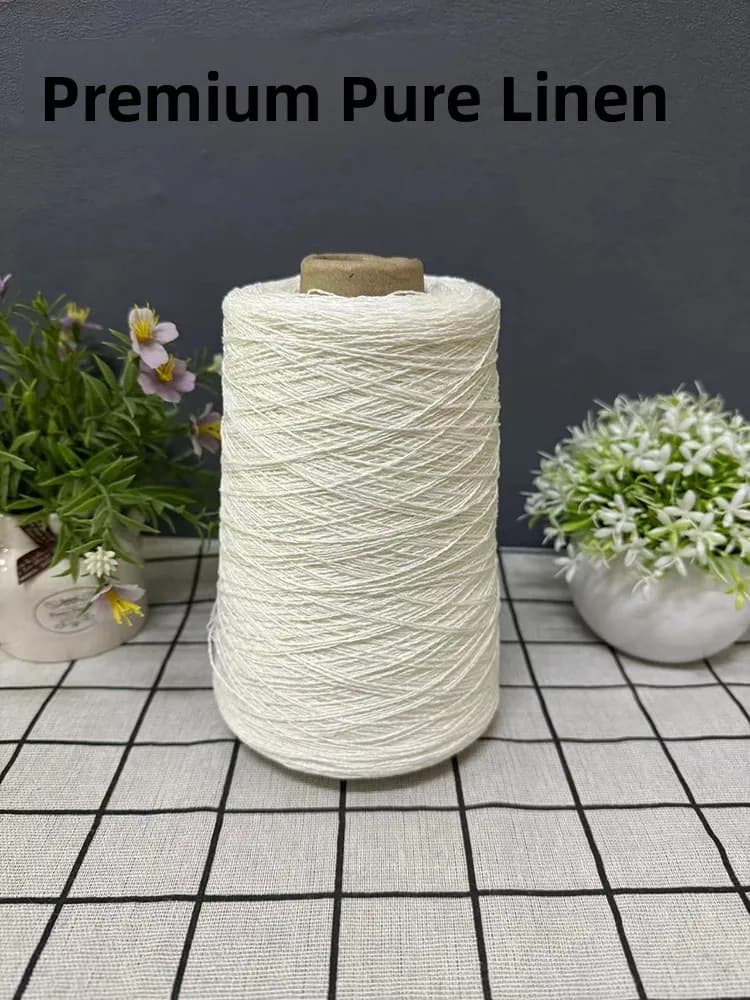 Filato in Puro Lino con Pizzo, Numero 8, Lavorato a Mano, Traspirante, Estivo, per Borse Fai da Te, Cardigan Aperti, Uncinetti e Tessuti