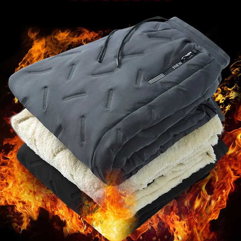 Pantaloni invernali da uomo in cashmere addensare in pile pantaloni sportivi antivento da uomo pantaloni da jogging in cotone pantaloni caldi pantaloni termici impermeabili da uomoWinte