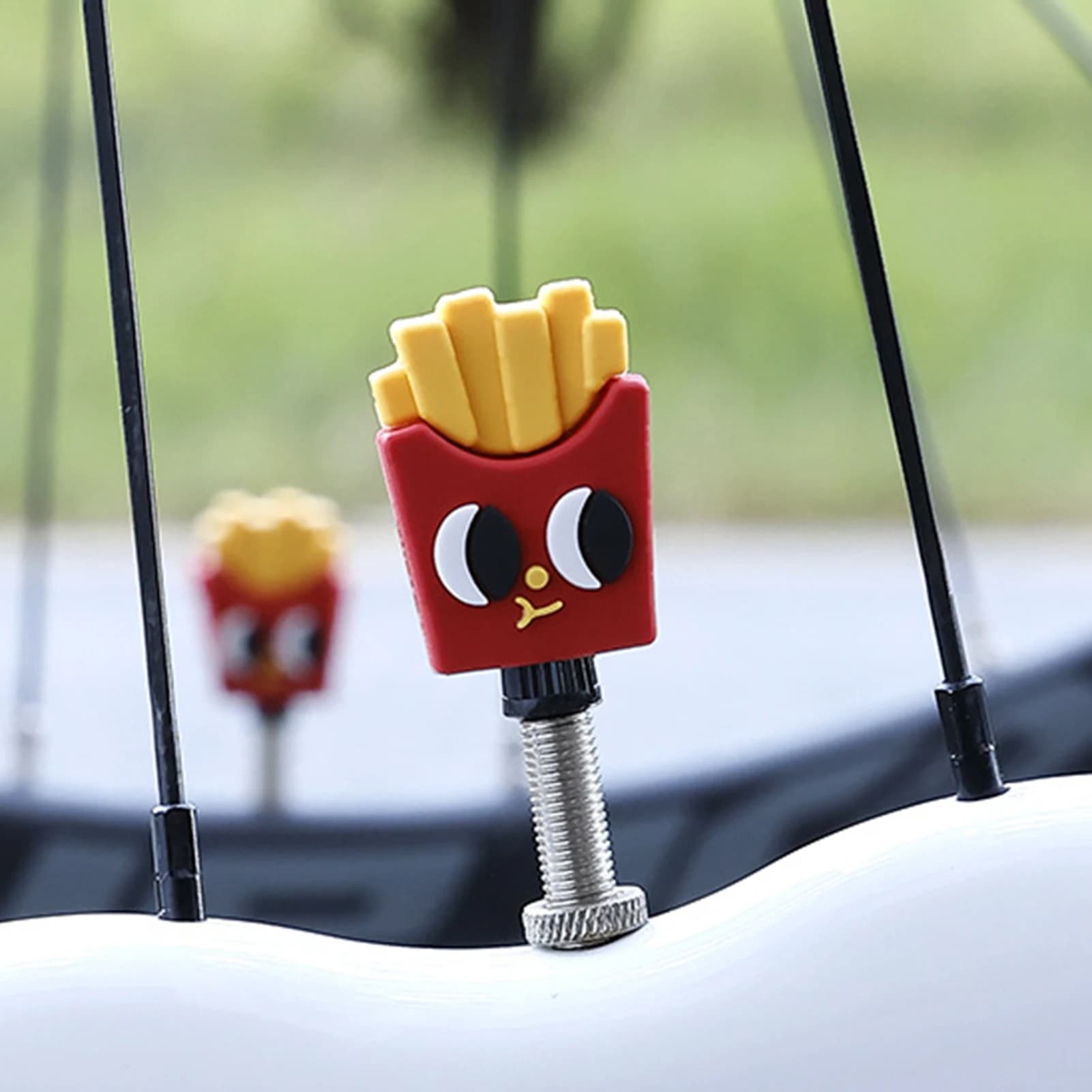 Creative Bicycle Nozzle Cartoon Fried Chips Silicone Nozzle Decoration Waterproof Valve