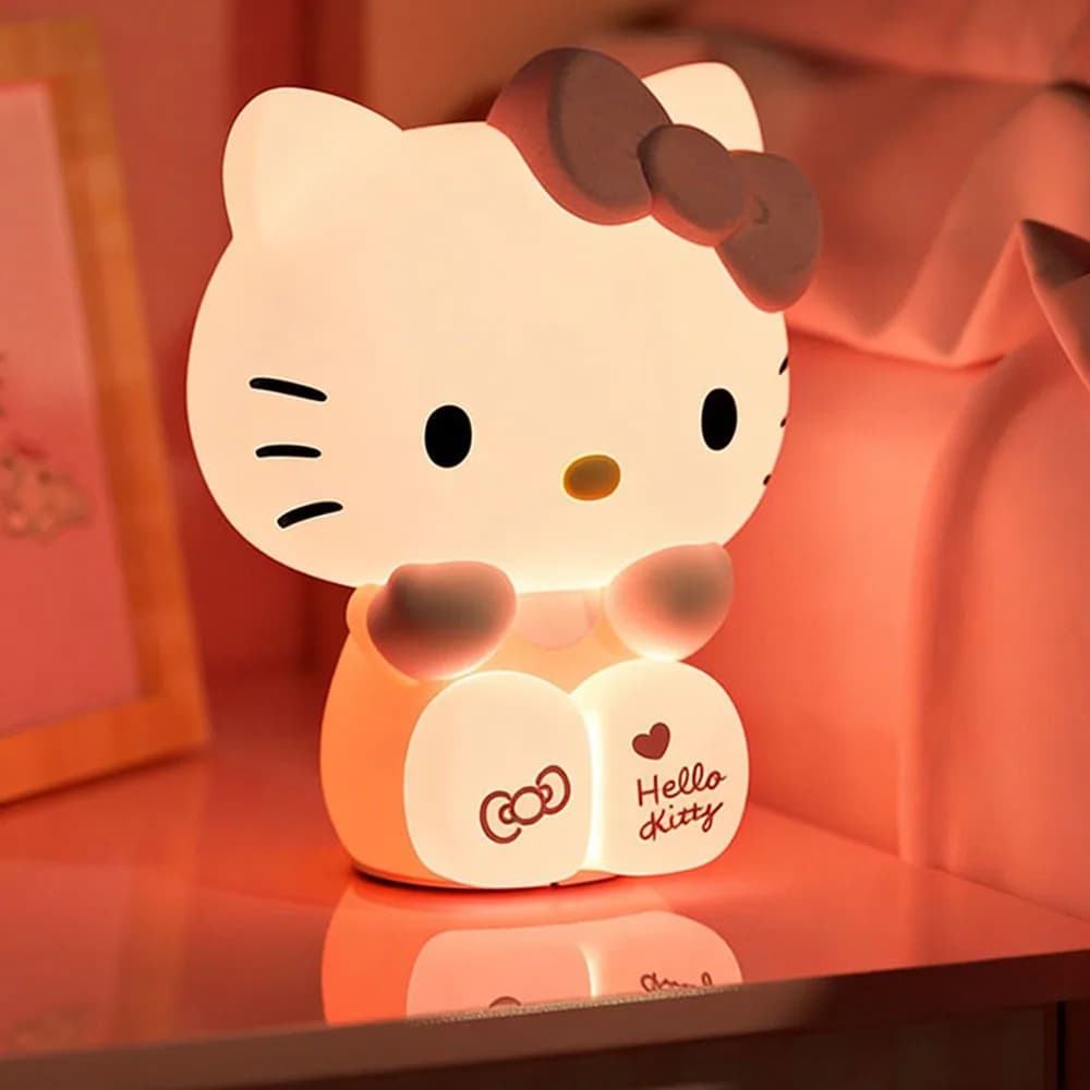 Hello Kitty Night Light, Vinyl Doll Shape LED Lamp, Bedroom Decoration, Desk Ornament, Wedding Gift and Party