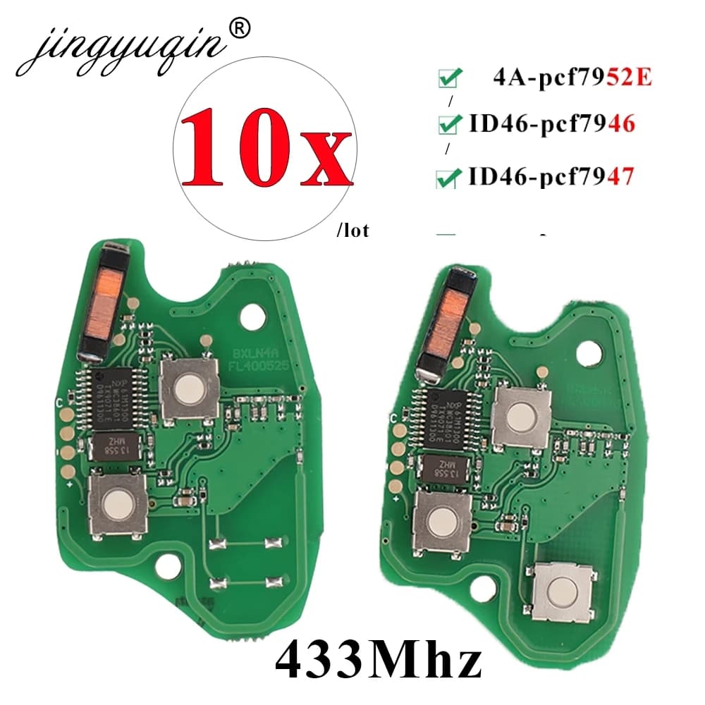 10 pz Chiave A Distanza Dell'automobile Circuito Per Renault Duster Modus Clio Twingo DACIA Logan Sandero 433 Mhz ID46/4A pcf7952E PCF7947/7946