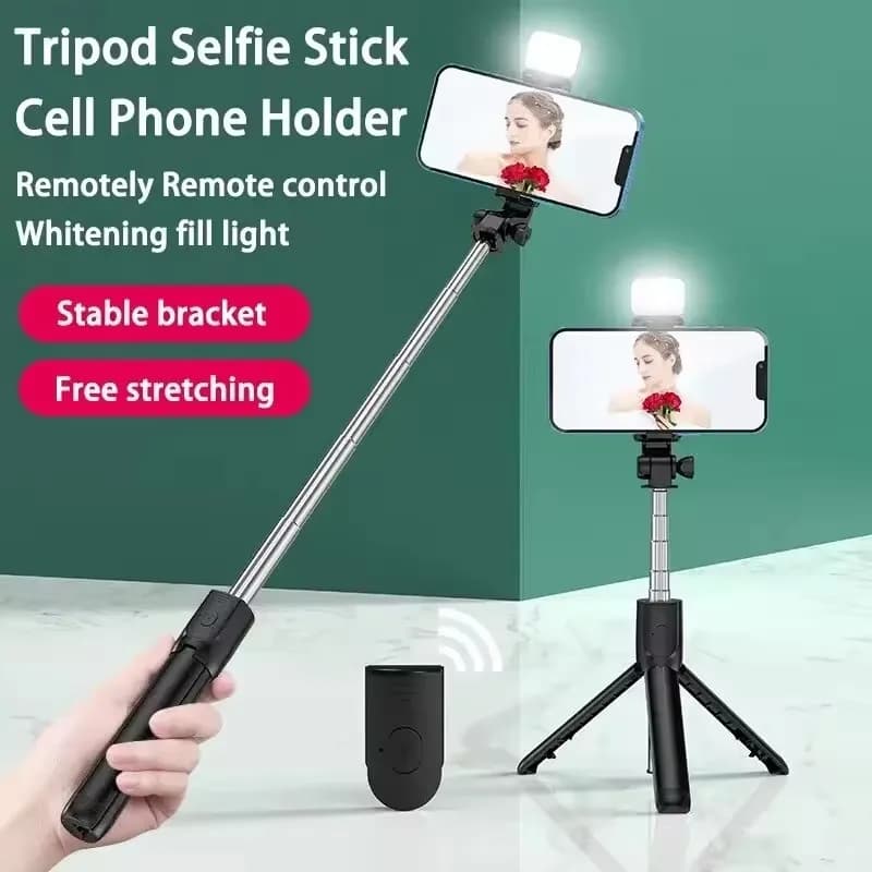 Selfie Stick treppiede remoto Bluetooth con luce di riempimento a Led staffa pieghevole per smartphone per Youtube Tiktok Video Live Holder