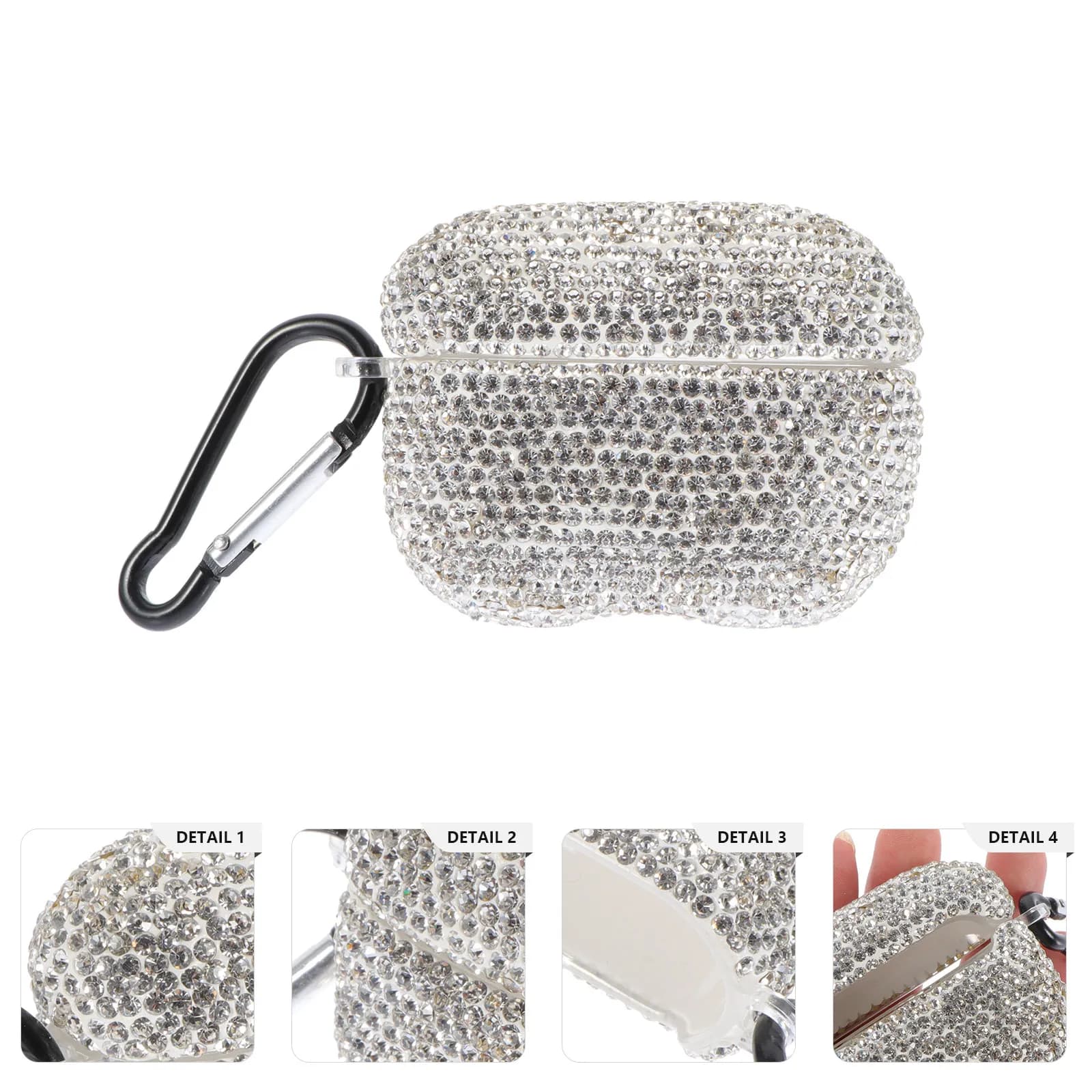 Custodia Protettiva Premium con Strass per Auricolari Wireless, Antiurto, Antipolvere, Antigraffio, Lucida e alla Moda