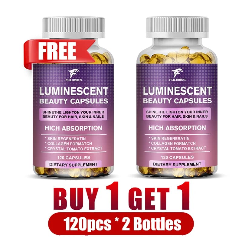 Capsule di bellezza luminescenti, Glutatione, ad alto assorbimento, rigenerazione della pelle, per la salute di capelli, pelle e unghie, complesso di collagene