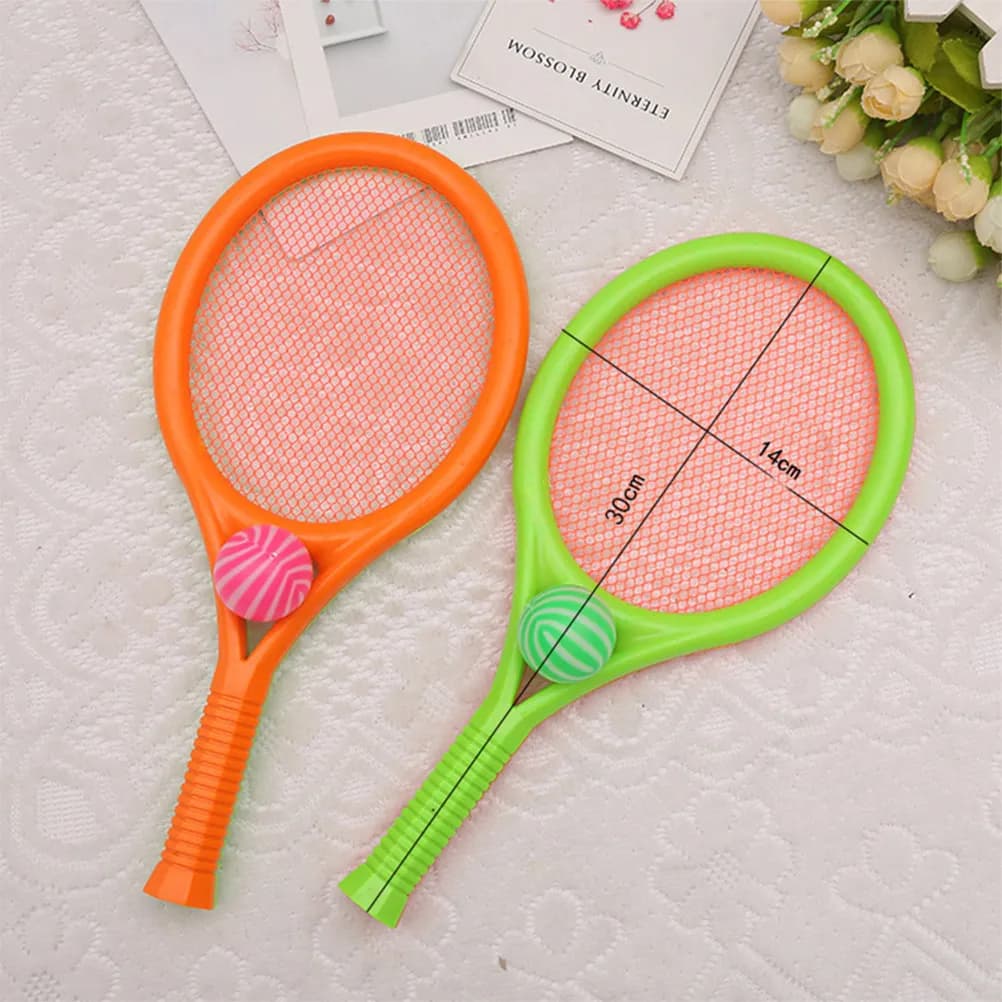 Set di racchette da tennis e badminton, luminose, leggere, elastiche, compatte, per sport all'aperto e al chiuso, per bambini, ragazzi, ragazze, genitori e figli