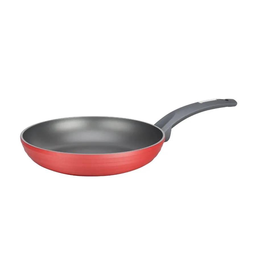 11'' Large Fry Pan - Non-Stick Stylish Kitchen Cookware with Dark Gray Inside and Red Outside Works with Model: NCCW12RED