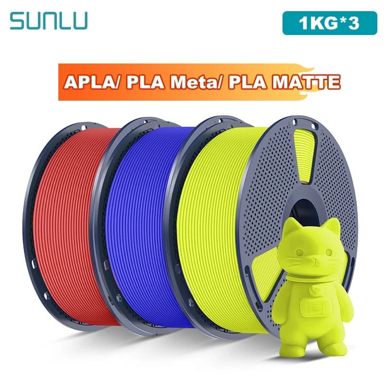 SUNLU 3KG APLA/PLA Meta/PLA MATTE Filamnet 1,75mm 3 Rolls 1KG Filament for 3D printer ordered for 3D printer