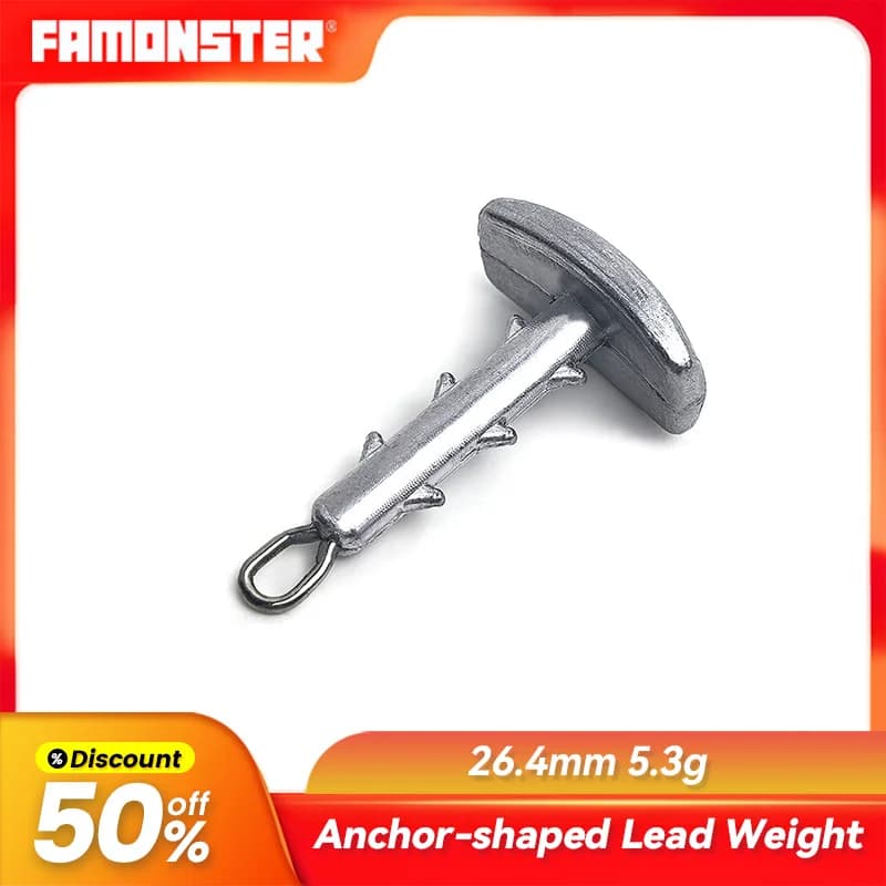 3Pcs Famonster 2.6g 3.4g 5.3g Special for sea urchin bait Anchor-shaped Lead WeightFishing Lure Swimbait Carp Bass Pike