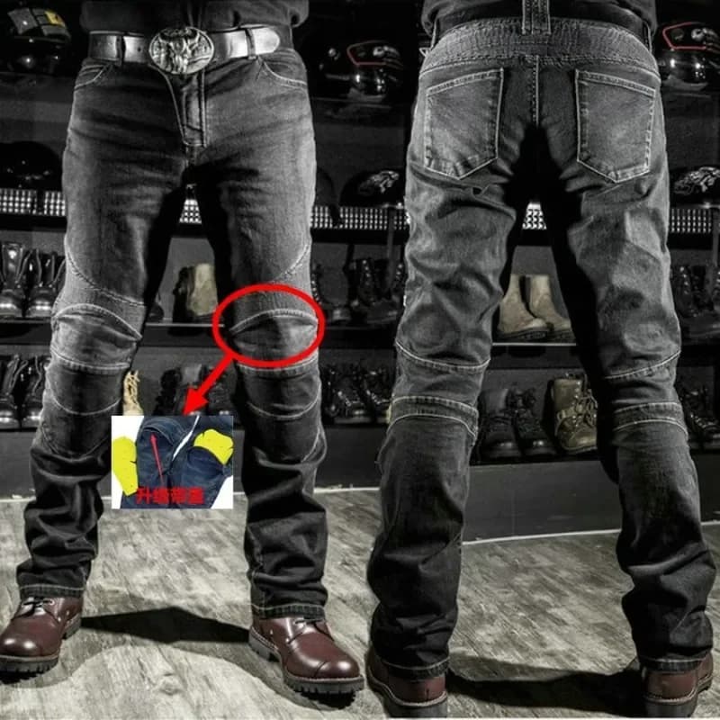 Jeans da motociclista da uomo Jeans da moto da esterno Ginocchiere protettive Pantaloni da motocross Pantaloni da turismo anti-goccia Equipaggiamento protettivo