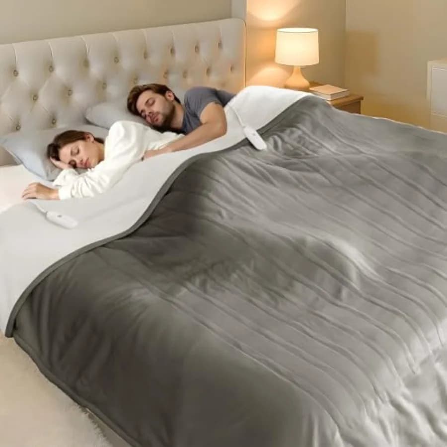 Coperta Elettrica Queen Size - 213 x 229 cm con 5 Livelli di Calore, Riscaldamento a Doppia Zona, Spegnimento Automatico 10 Ore, Protezione dal Surriscaldamento
