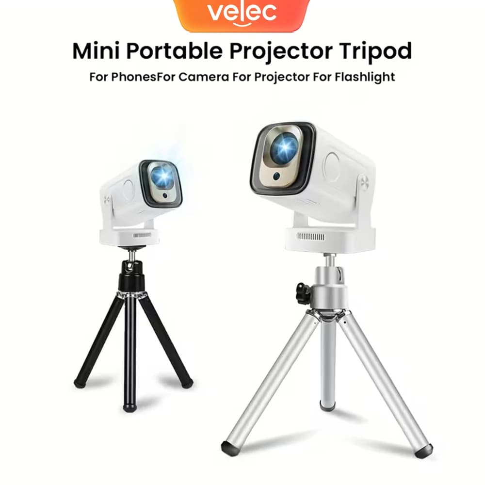 Mini Treppiede per Proiettore 360 ° Supporto Girevole e Regolabile in Altezza per HY300 PRO+ HY310 HY320 MINI TP360, Universale Portatile in Lega di Alluminio