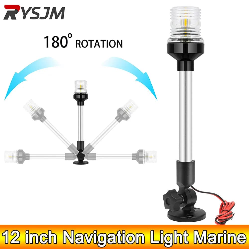 AD Marine luce di navigazione a LED da 12 pollici lampada a vela per barche luce di ancoraggio di poppa luce di ancoraggio a 360 gradi a tutto tondo impermeabile