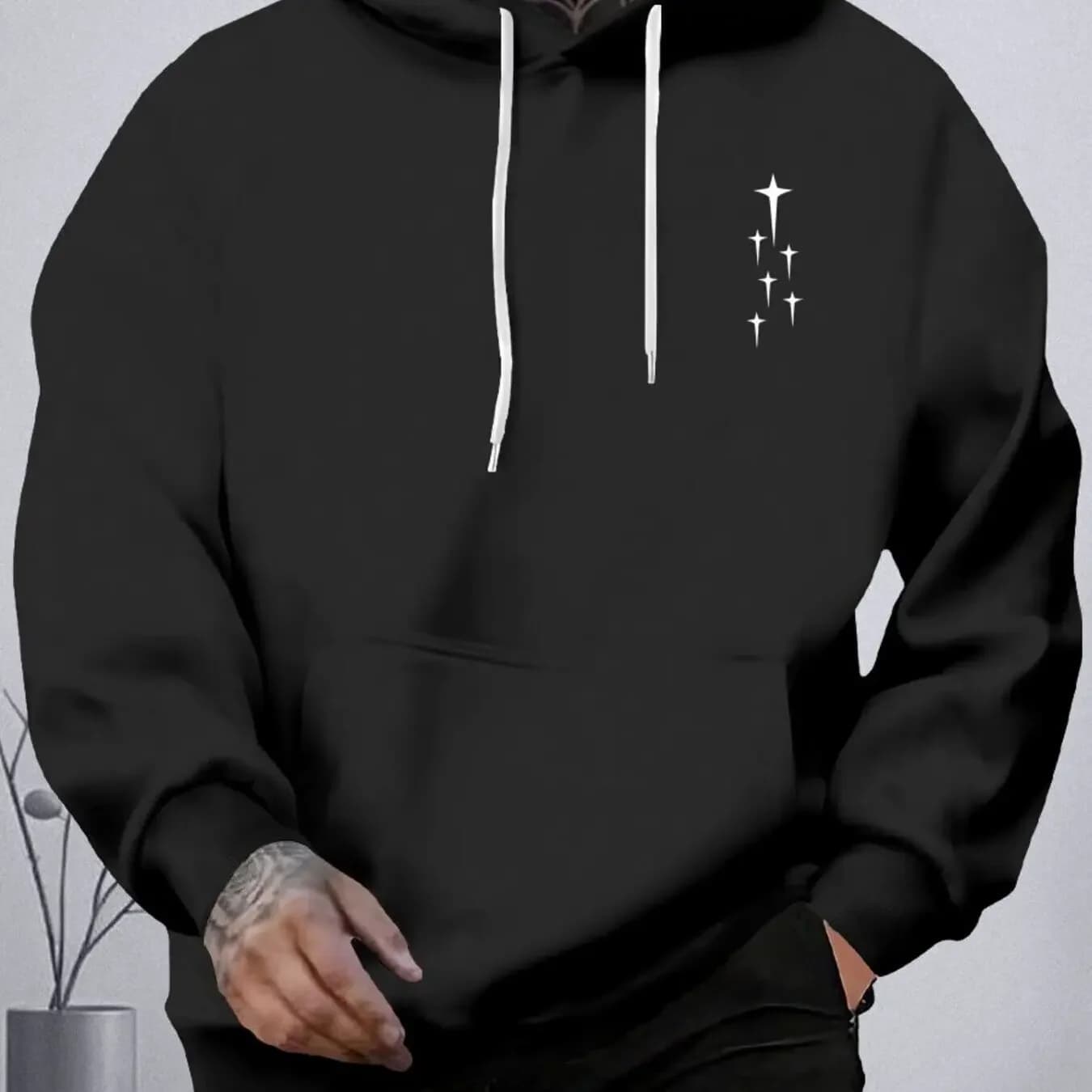 Print Men'S Versatile And Trendy Long Sleeve Hoodie & Casual Pants Outfits Hooded Sweatshirt And Sweatpants 2pcs Set for Spring