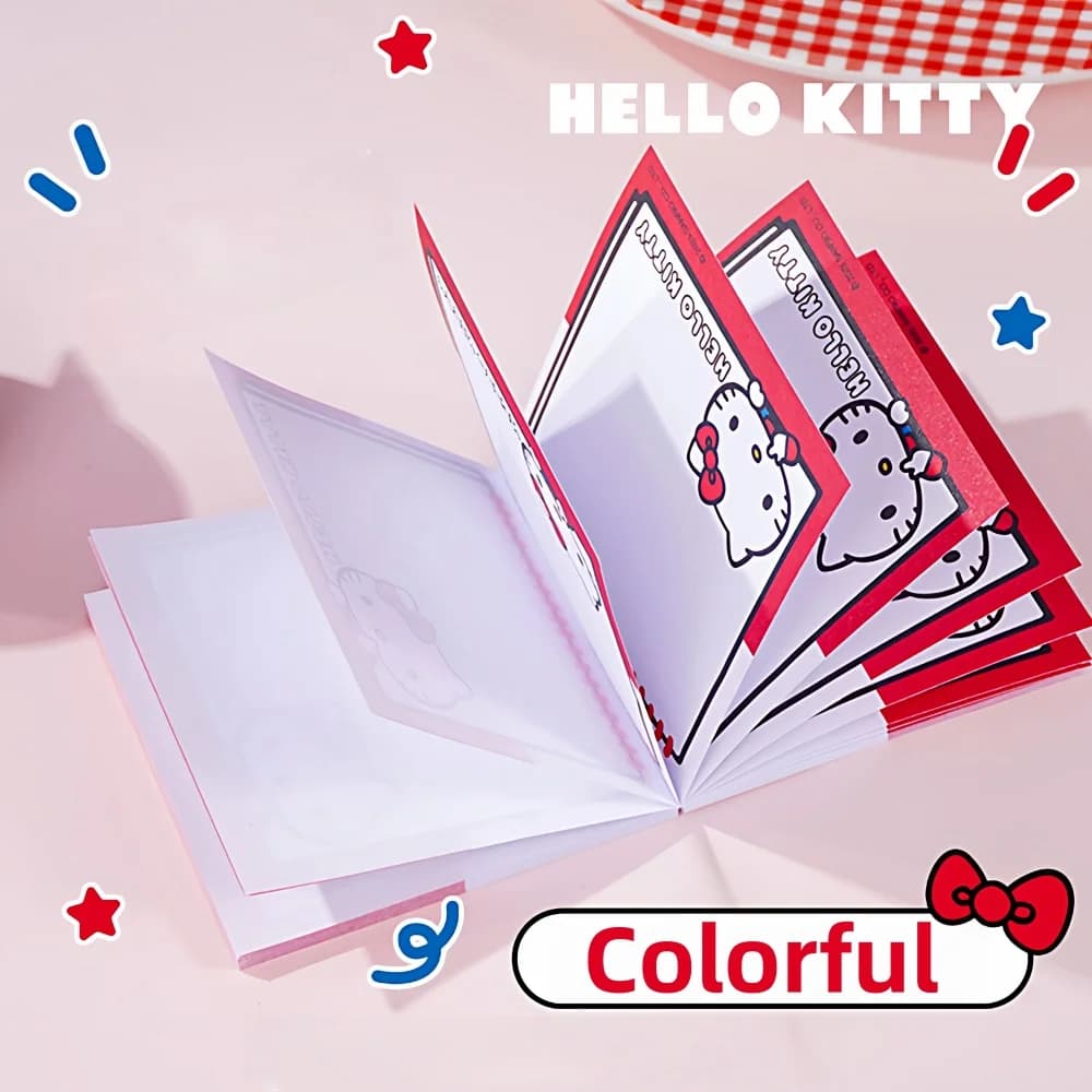 Blocco note adesivo originale Sanrio Hello Kitty per studio e lettura, indice, blocco note adesivo, articoli di cancelleria per studenti, blocco memo per ufficio, regali per ragazze